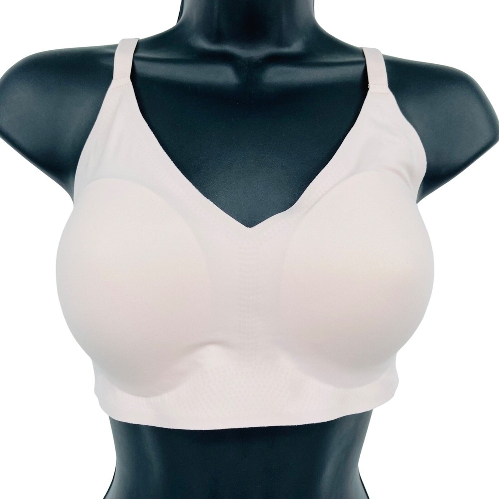 True & Co Triangle Bralette Womens Medium Pink‎ Seamless Wireless Adjustable Bra